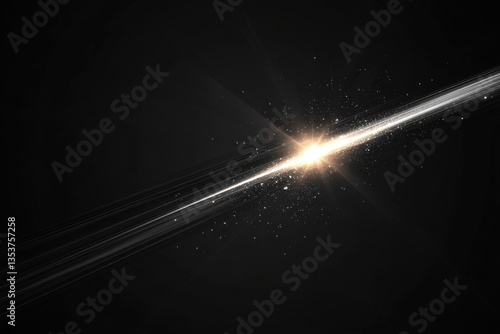 Bright light streaks diagonally across a dark empty backdrop space