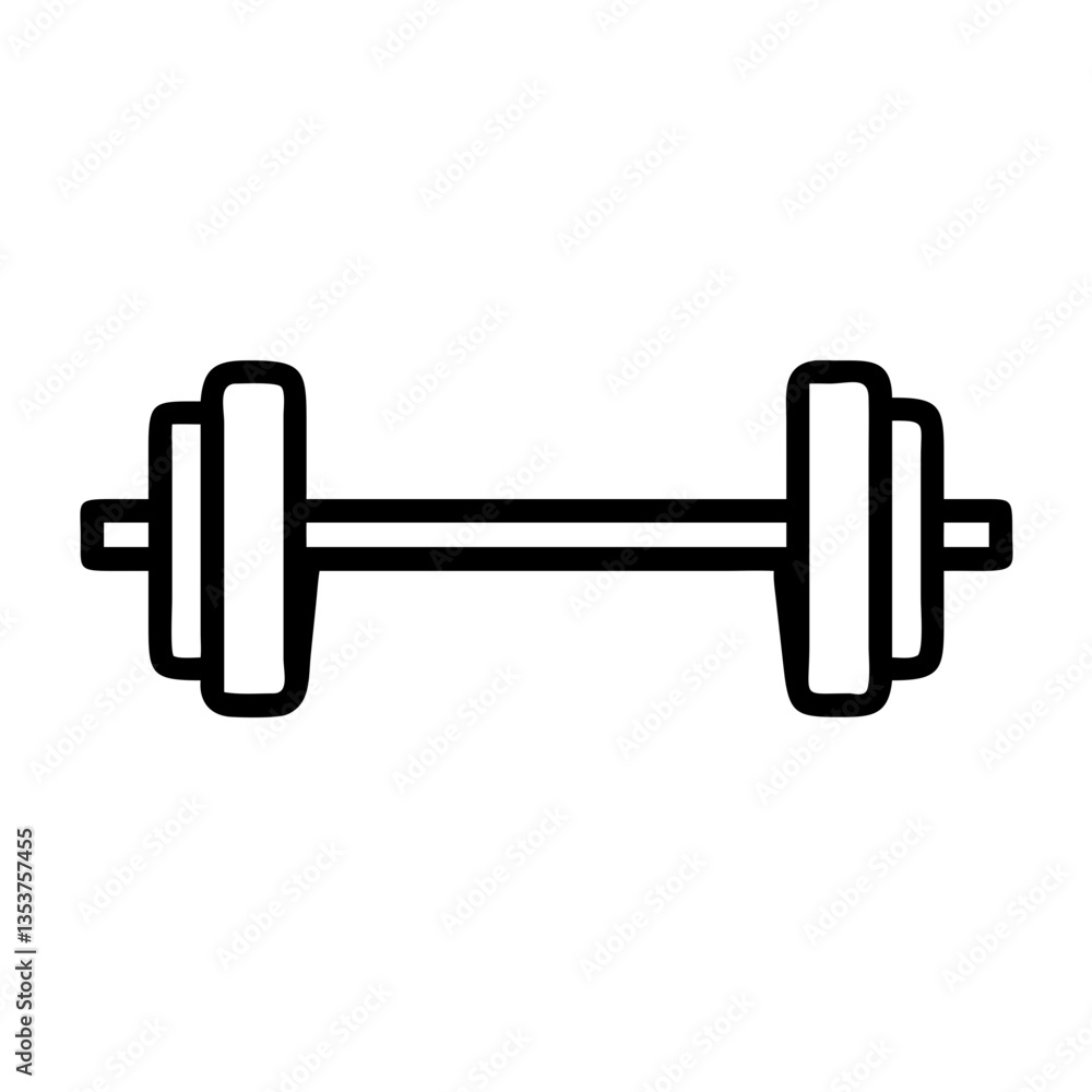 Crossfit Barbell in Minimalist Style on Clear Background Crossfit Barbell in Minimalist Style on Clear Background