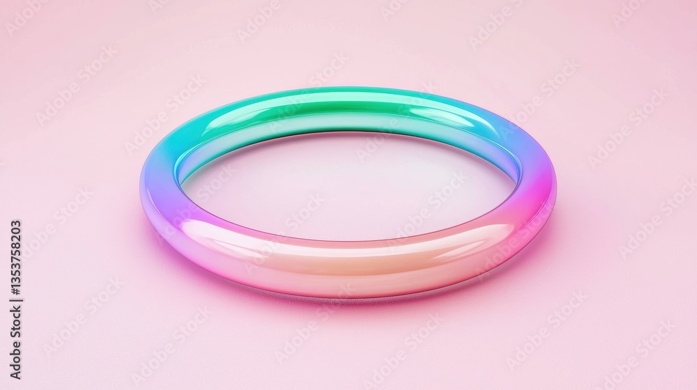 A shiny, multicolored ring with a gradient effect. A shiny, multicolored ring with a gradient effect.