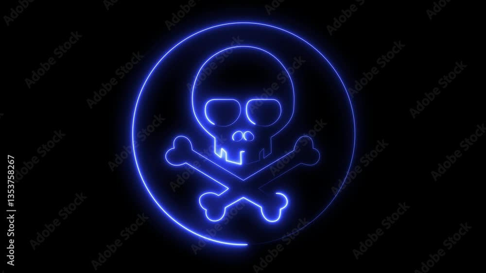 Neon glowing simple circle prohibition Not Allowed Sign . Skull stamp and hand stamping impact isolated animation. Danger, warning, piracy and toxic symbol. 4k video Neon glowing simple circle prohibition Not Allowed Sign . Skull stamp and hand stamping impact isolated animation. Danger, warning, piracy and toxic symbol. 4k video
