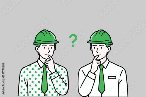 Thinking Workers: Question Mark, Problem Solving and Idea Generation Concept. 