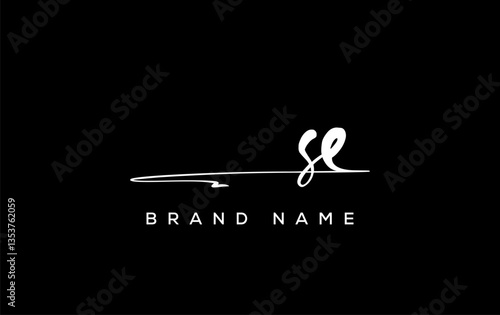 SE letter beauty handwriting vector logo.
