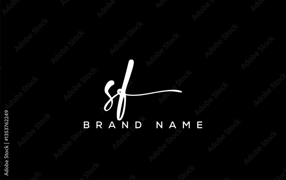SF letter beauty handwriting vector logo. SF letter beauty handwriting vector logo.