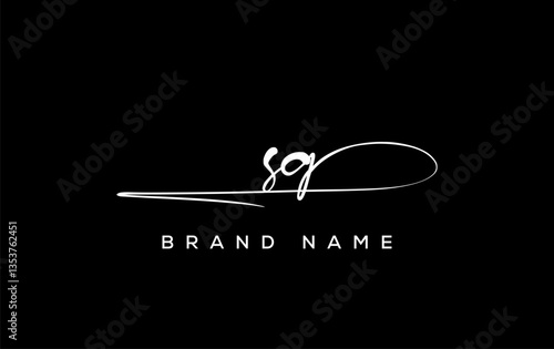 SG letter beauty handwriting vector logo.