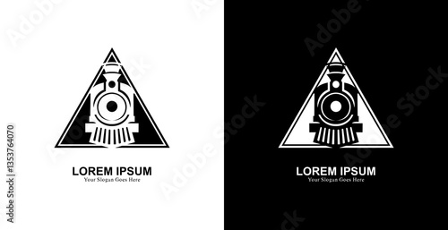 Locomotive logo design combined with triangle