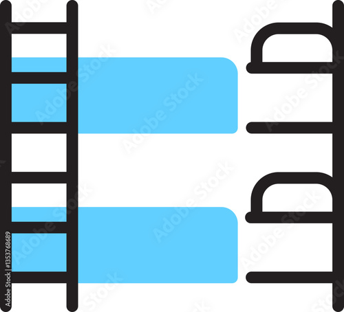 Bunk bed line icon