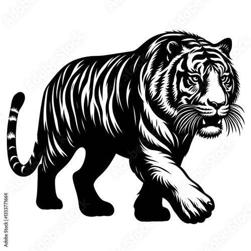 A very beautiful black and white tiger.