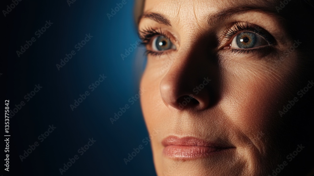 Woman with thoughtful gaze Woman with thoughtful gaze