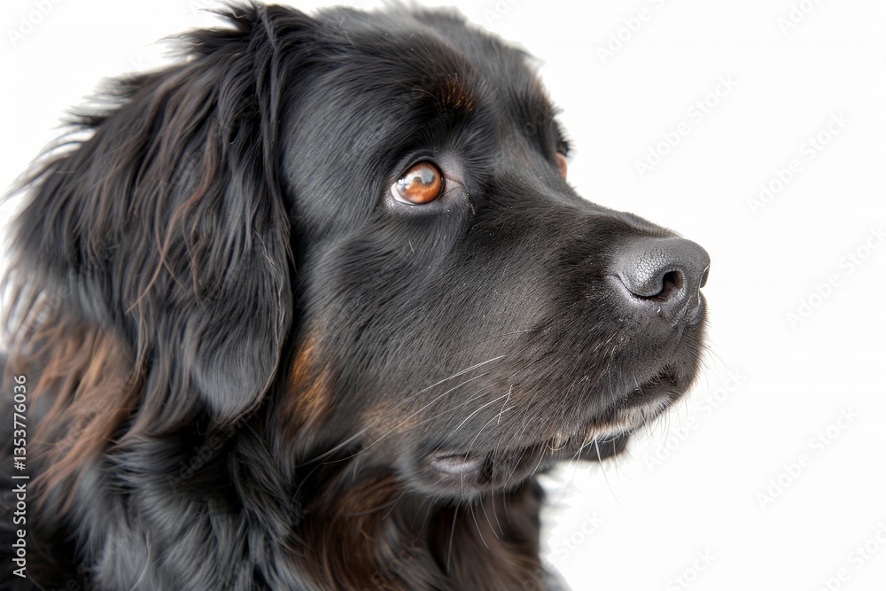 Cute playful dog on a white background with space for text Cute playful dog on a white background with space for text