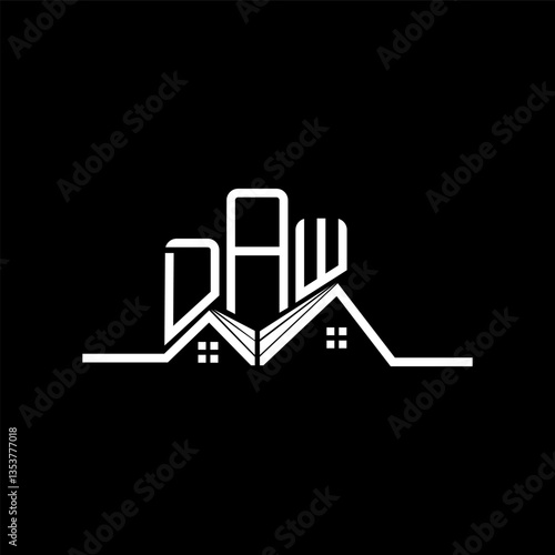 DAW Real State logo design, DAW simple and modern logo. DAW luxurious alphabet design