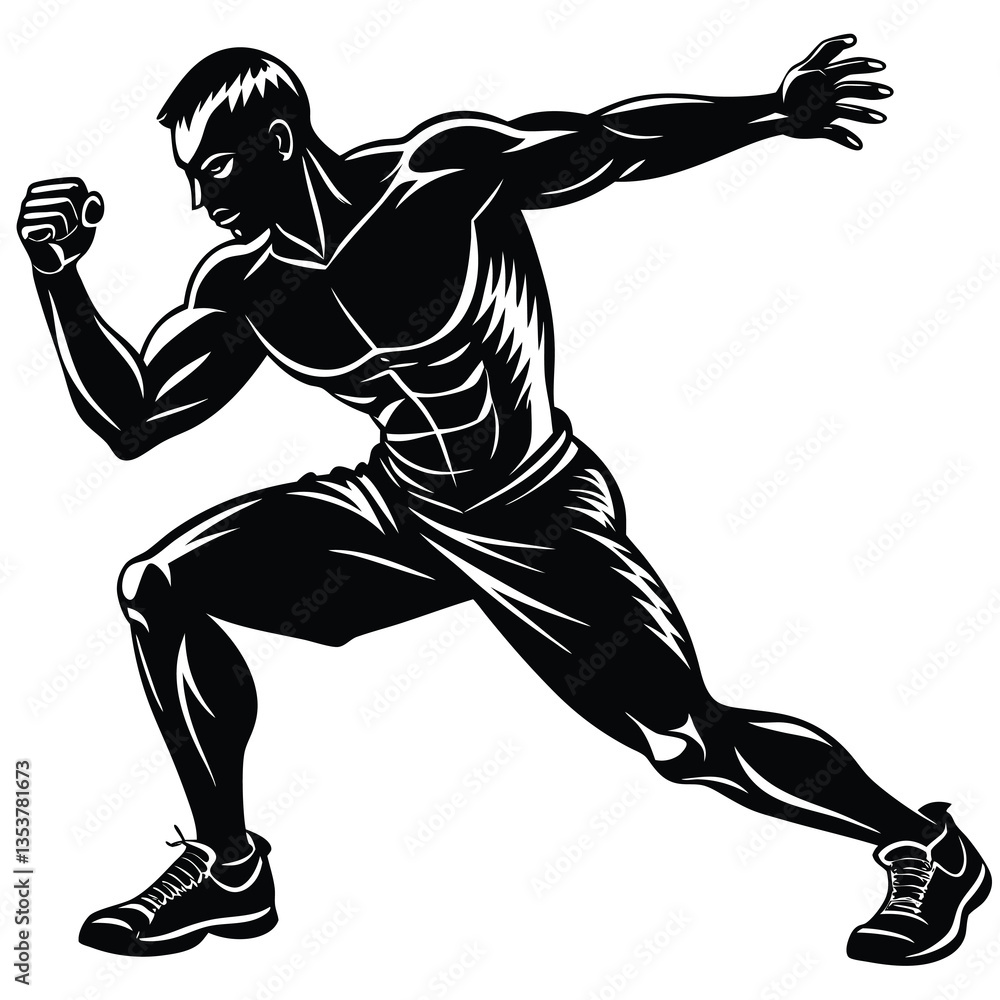 Fototapeta premium Bodybuilder Vector silhouette