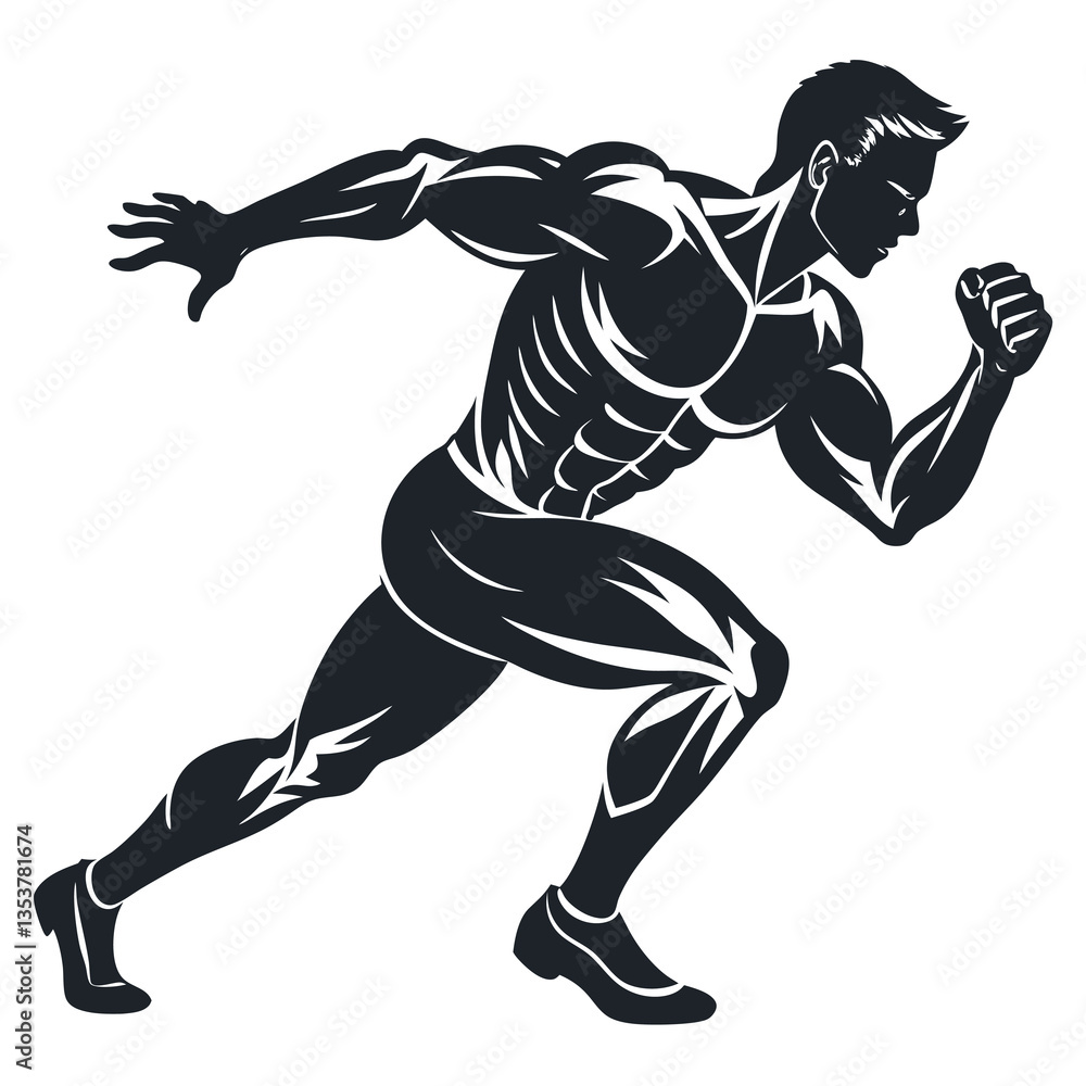 Fototapeta premium Bodybuilder Vector silhouette