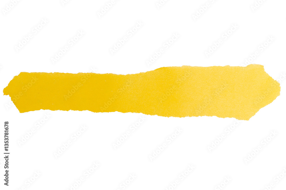 Obraz premium Isolated torn yellow stripe of matte paper on white background 