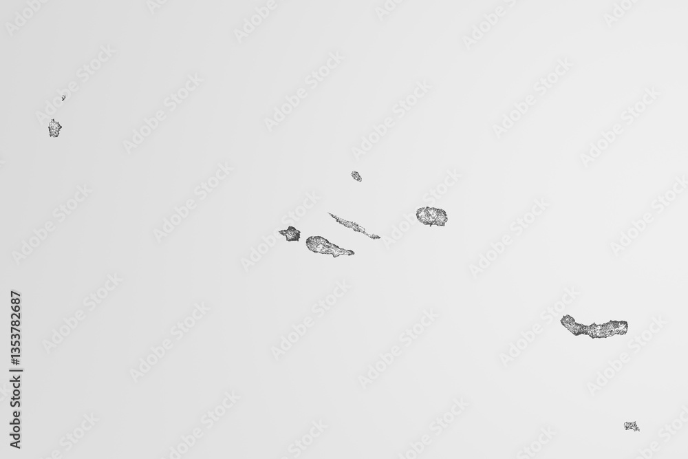 Map of the streets of Azores on white background. 3d render, illustration