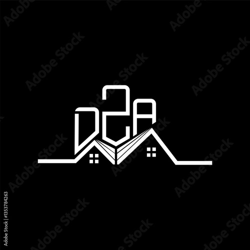 DZA Real State logo design, DZA simple and modern logo. DZA luxurious alphabet design