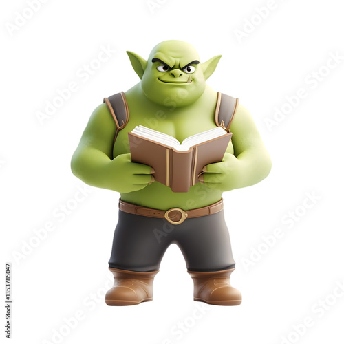 Wallpaper Mural Green Ogre Character Holding Book Torontodigital.ca