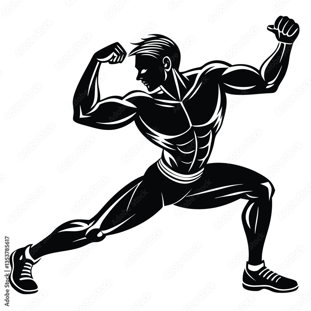 Fototapeta premium Bodybuilder silhouette vector