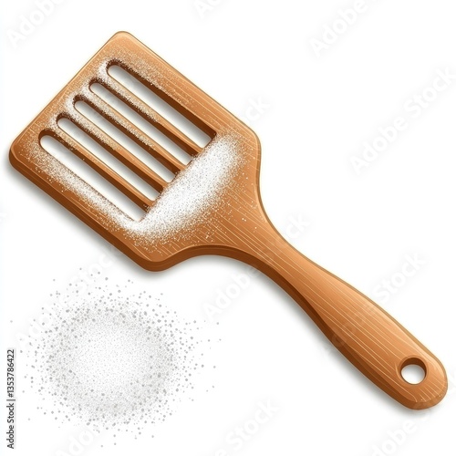 Wooden Spatula with Flour