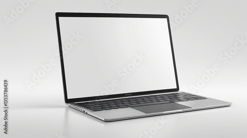 Isolated laptop mockup without background with blank screen. Stock royalty free