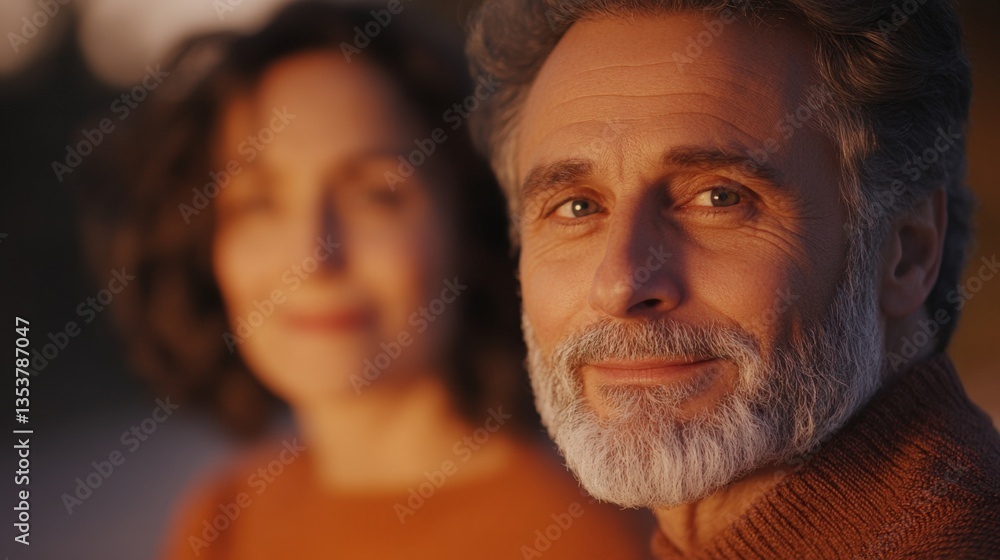 Mature man smiling with woman Mature man smiling with woman