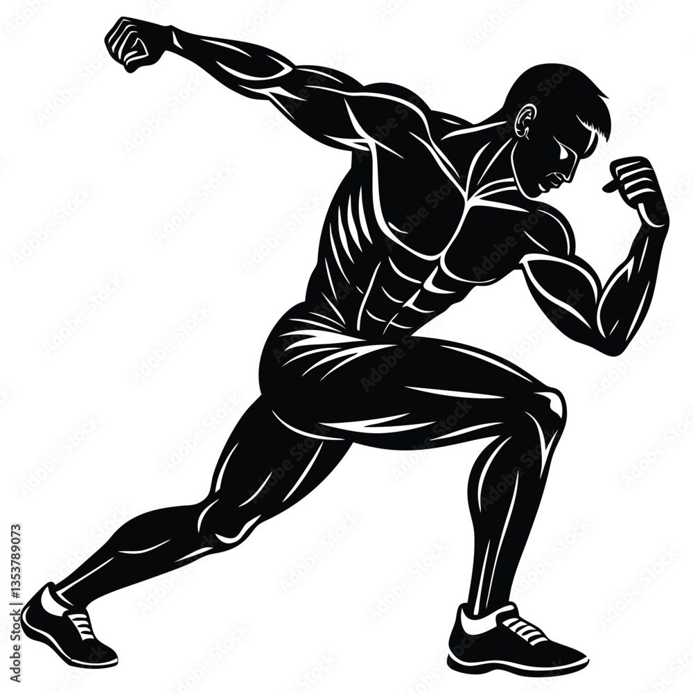 Fototapeta premium Exercise Silhouette vector black color silhouette