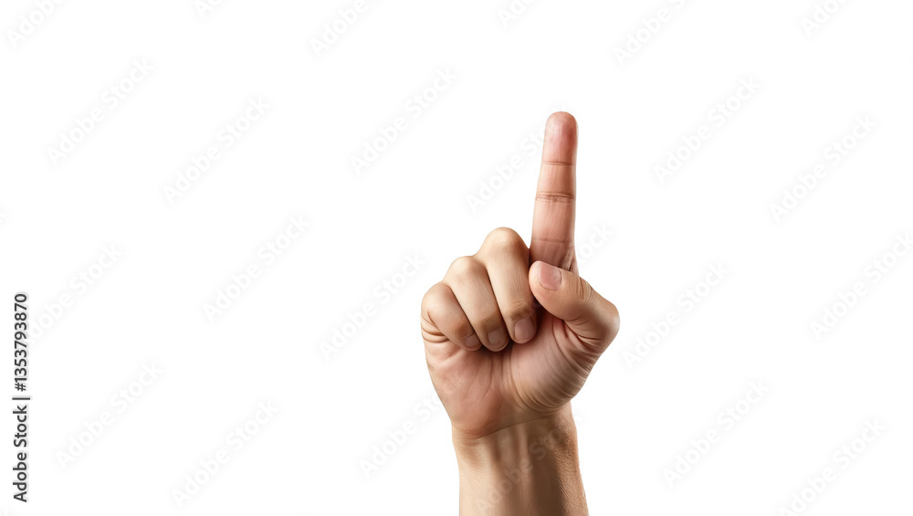 Hand Gesture with Finger Pointing Up Signifying Agreement or Idea Hand Gesture with Finger Pointing Up Signifying Agreement or Idea