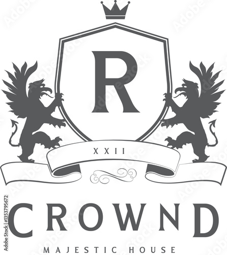 Heraldic Crest Logos vintage logo