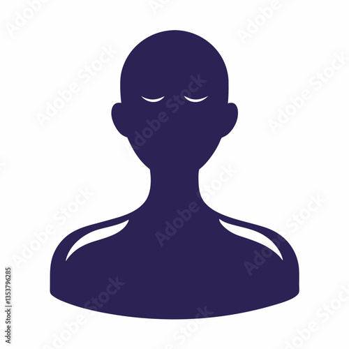 Silhouette of a Person Exhaling Deeply Vector Art Illustration