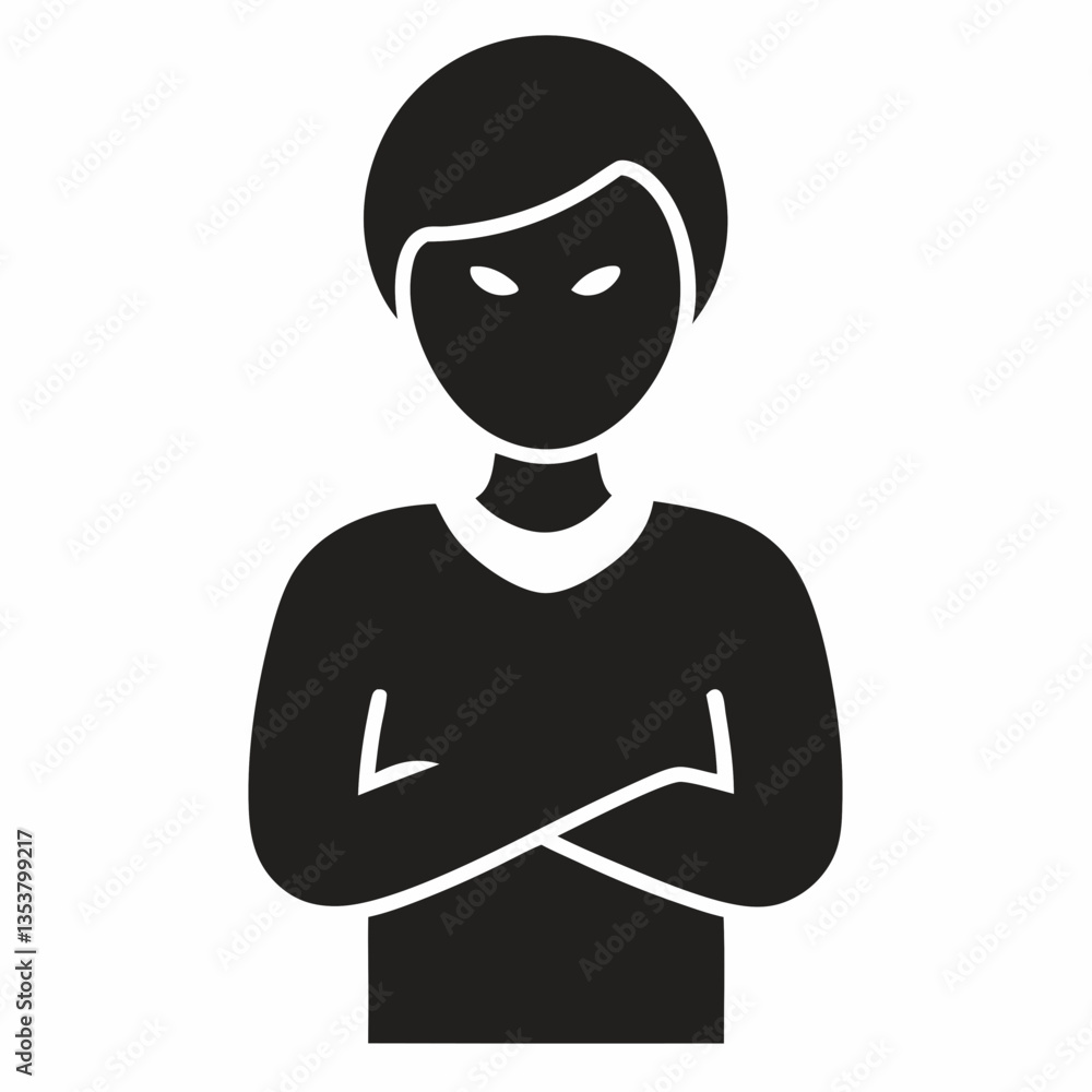 Silhouette of a Person with Clenched Fists Strong Power Pose Vector Art Silhouette of a Person with Clenched Fists Strong Power Pose Vector Art