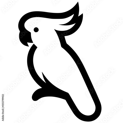 Simple minimalist parrot silhouette