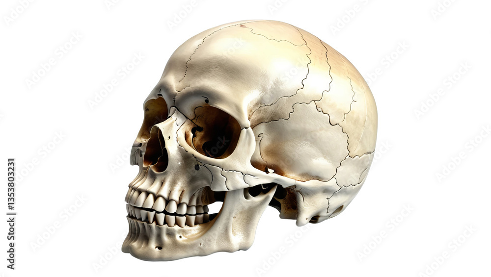 Detailed Human Skull Anatomical Model on a Transparent Background Detailed Human Skull Anatomical Model on a Transparent Background
