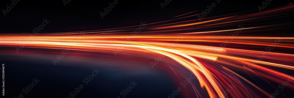 Obraz premium Abstract Light Trails on Black Background