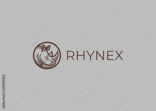 Rhino Head Logo – A bold and powerful rhino head design, symbolizing strength, resilience, and determination.