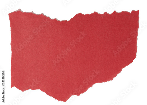 Wallpaper Mural Isolated torn red piece of matte paper on white background Torontodigital.ca