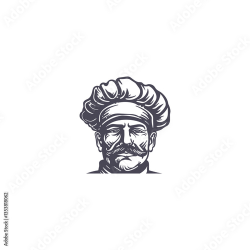 Chef logo vector icon illustration style