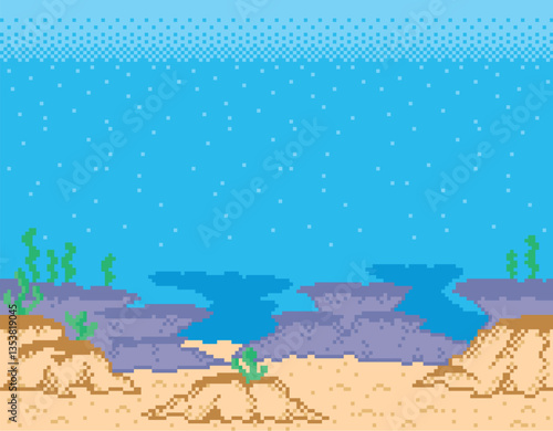 RPG風背景ドット絵　海中