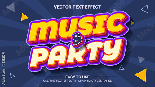 3d music party editable text effect