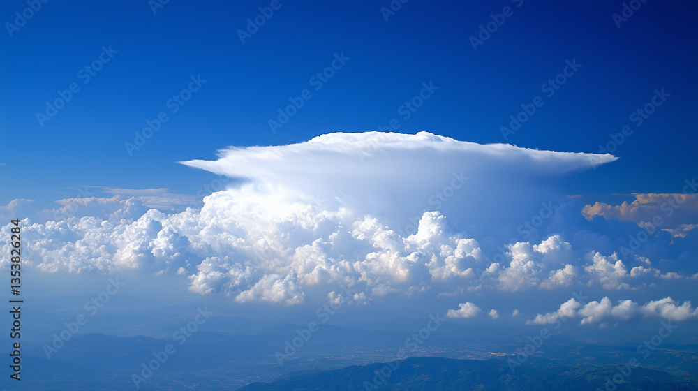 Fototapeta premium Blue sky with white clouds, nature concept background