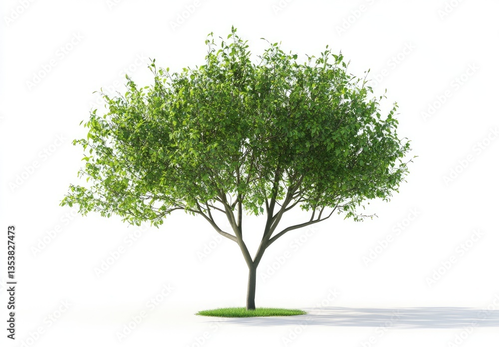 Obraz premium Isolated Green Tree on White Background