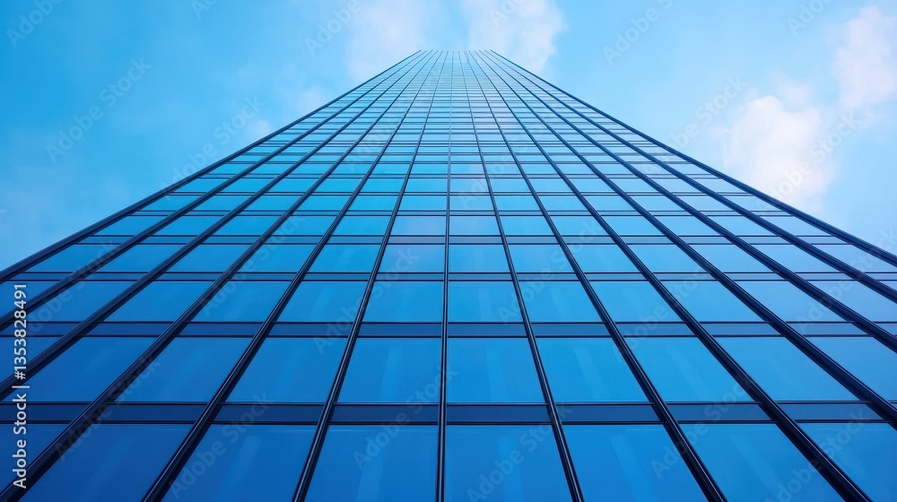 Modern skyscraper reflecting the sky in a clear urban setting. Modern skyscraper reflecting the sky in a clear urban setting.
