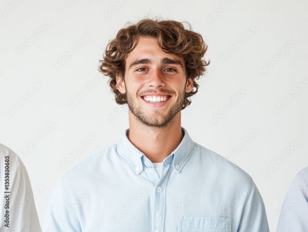 Smiling man in blue shirt Smiling man in blue shirt