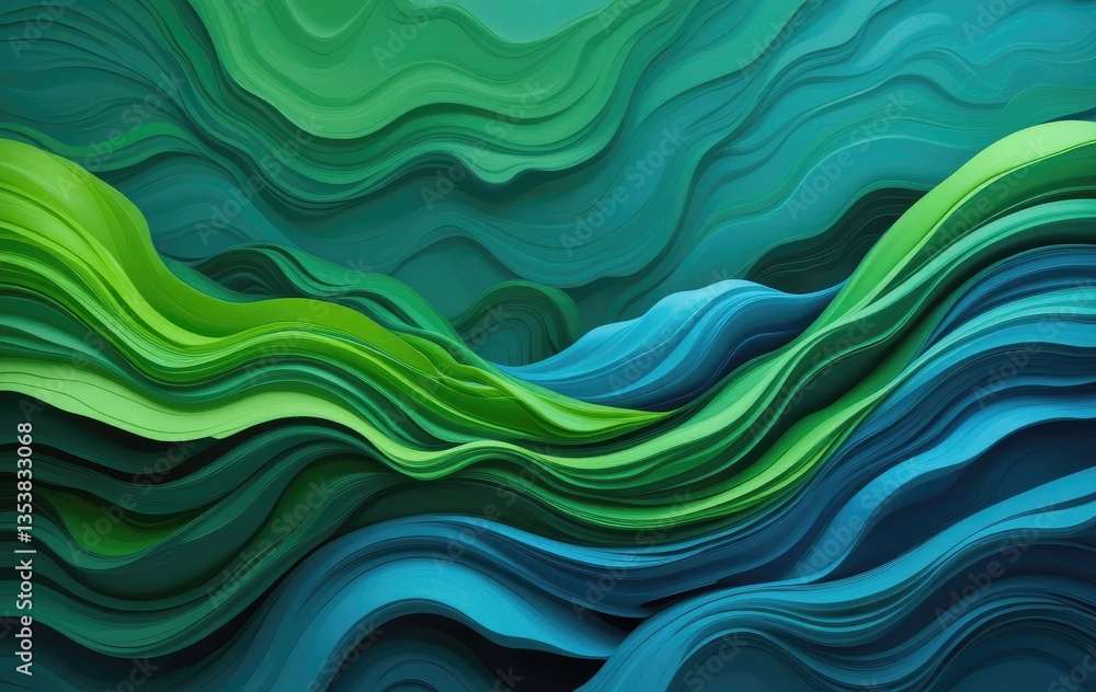 Abstract Green and Blue Waves Background for Creative Design Projects Abstract Green and Blue Waves Background for Creative Design Projects
