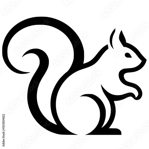 Simple minimalist squirrel silhouette