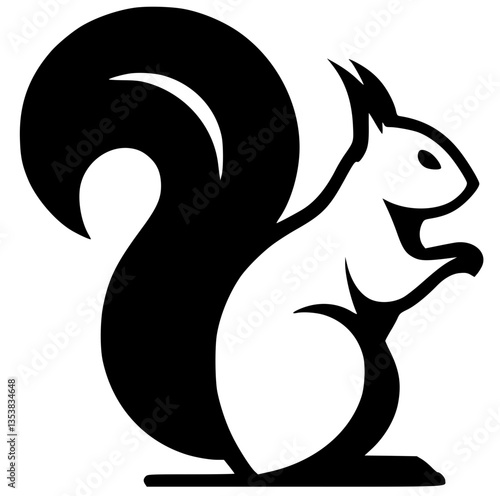 Simple minimalist squirrel silhouette