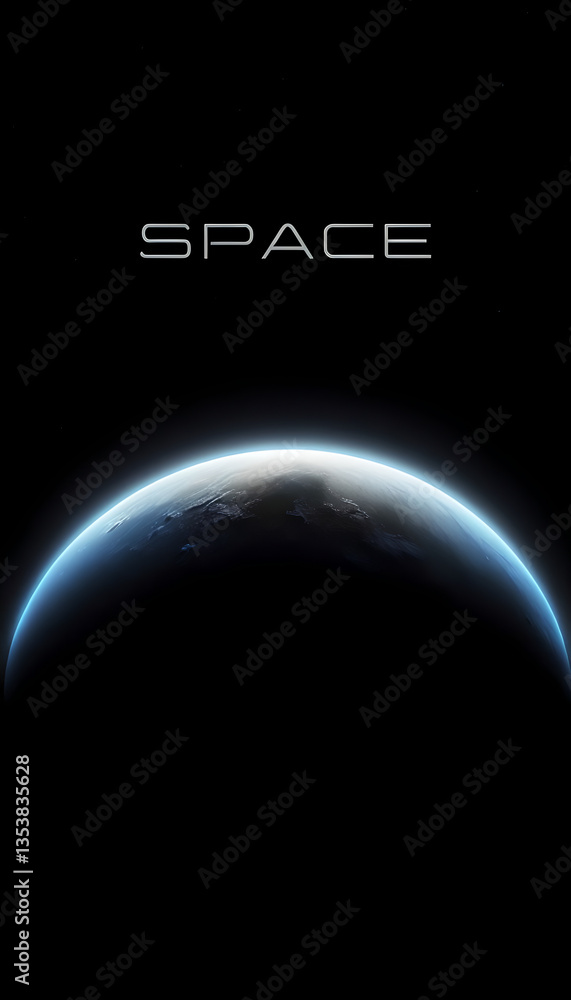 Fototapeta premium Earth illuminated against the dark space 