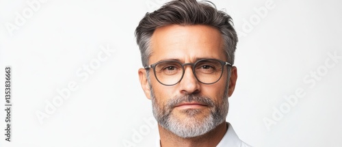 Man with gray hair in glasses