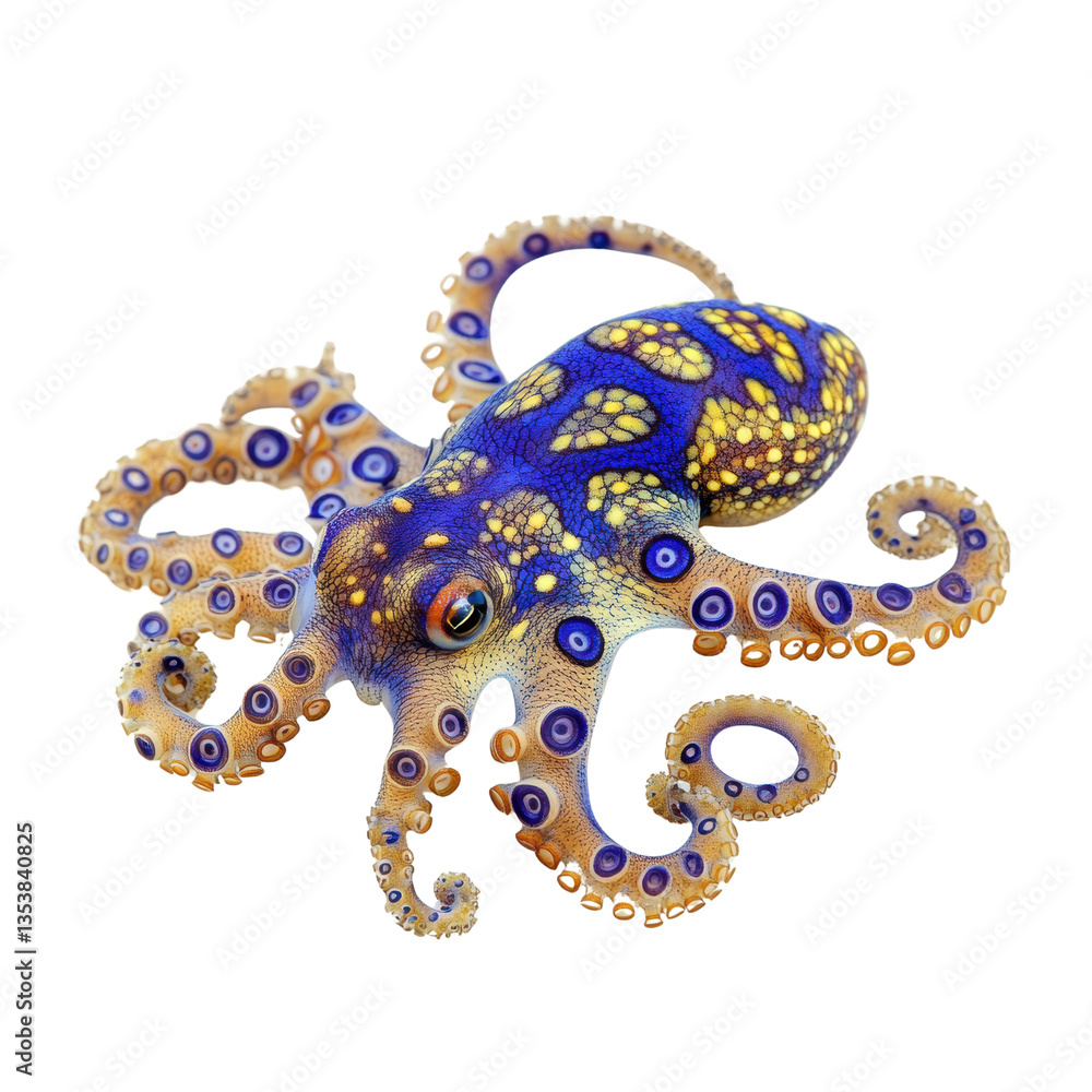 Obraz premium Vibrant Blue Octopus: Nature’s Colorful Masterpiece