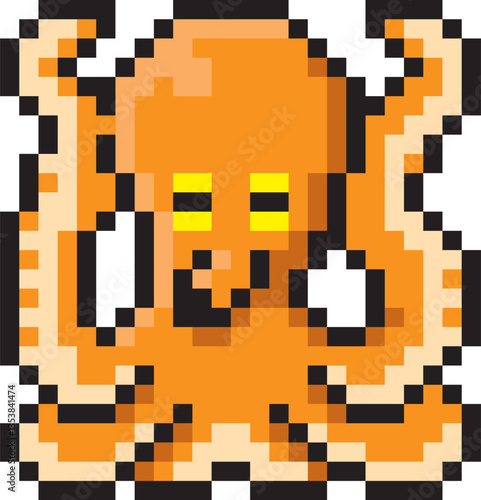 ゲーム風ドット絵　タコ風モンスター