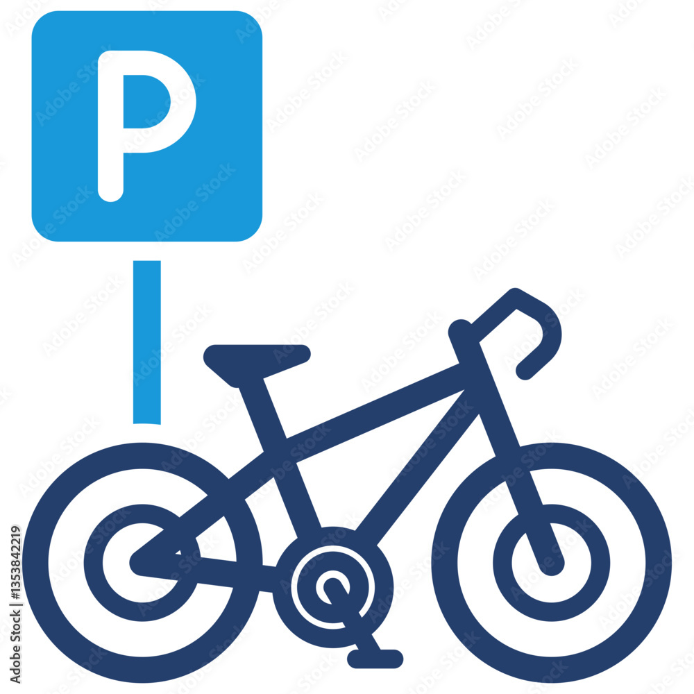 Fototapeta premium Bicycle Parking Icon
