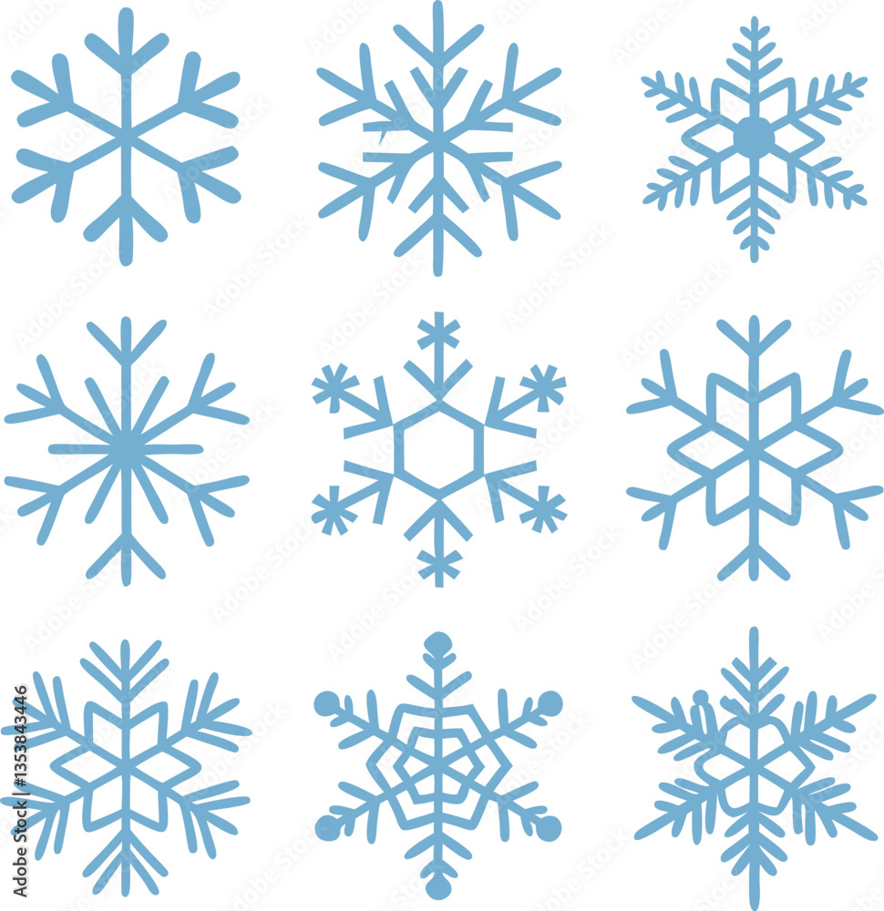 Snowflake different icons. Vector illustrator Snowflake different icons. Vector illustrator